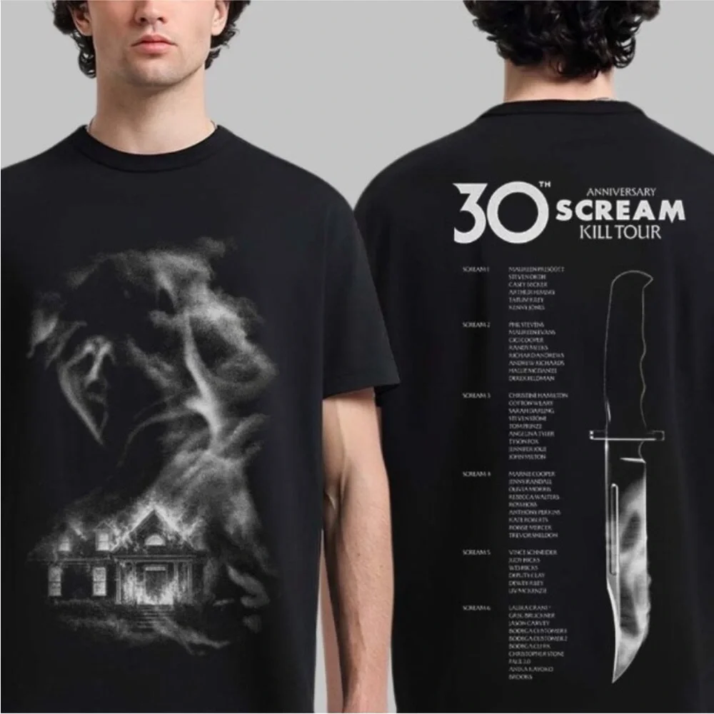 SCREAM 7 Movie Short Sleeve Black 30th Anniversary Tour Graphic Tee Shirt Large - Picture 1 of 5